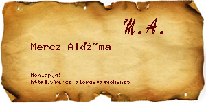 Mercz Alóma névjegykártya